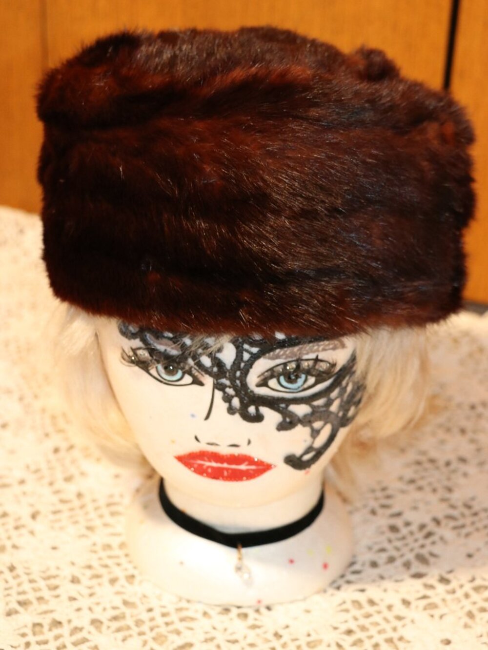 Vintage Pillbox Fascinator Fur Hat